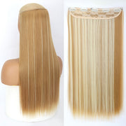 synthetic long straight clip-in hair extensions, view 15 - MRSLM