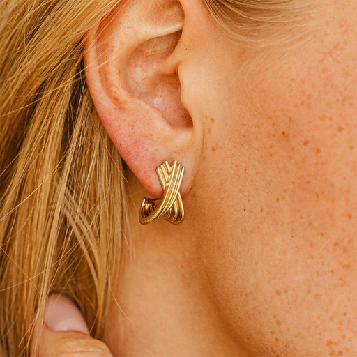 gold plated X-shaped earrings - MRSLM