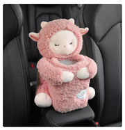 Plush car organizer with tissue box and trash bin - MRSLM