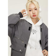 women's bomber jacket with pockets, view 10 - MRSLM