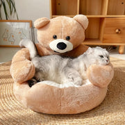 plush teddy bear pet bed, view 6 - MRSLM
