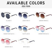 gradient rimless round sunglasses, view 12 - MRSLM