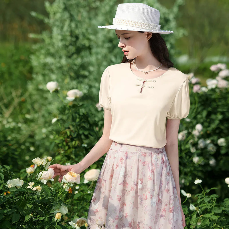 plated puff short-sleeve top, view 3 - MRSLM