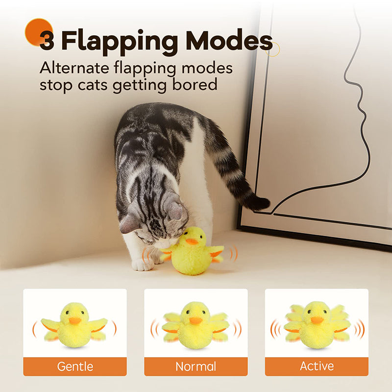 interactive plush duck toy for cats, view 4 - MRSLM