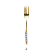 gold dessert fork, view 2 - MRSLM