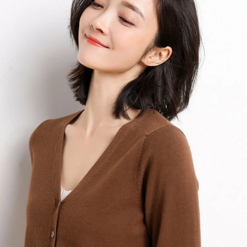 v-neck cardigan, view 18 - MRSLM