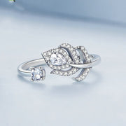 zircon peacock feather ring, view 2 - MRSLM