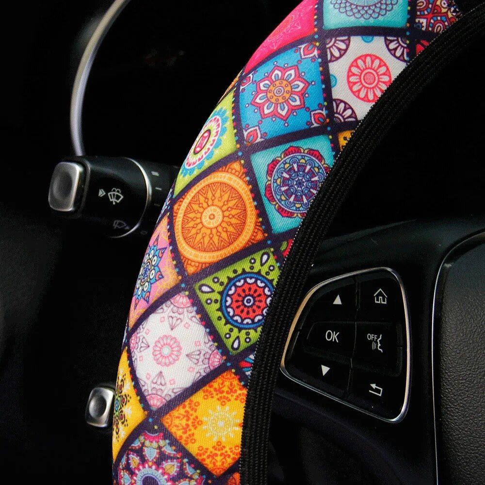 Ethnic Style Print Steering Wheel Cover