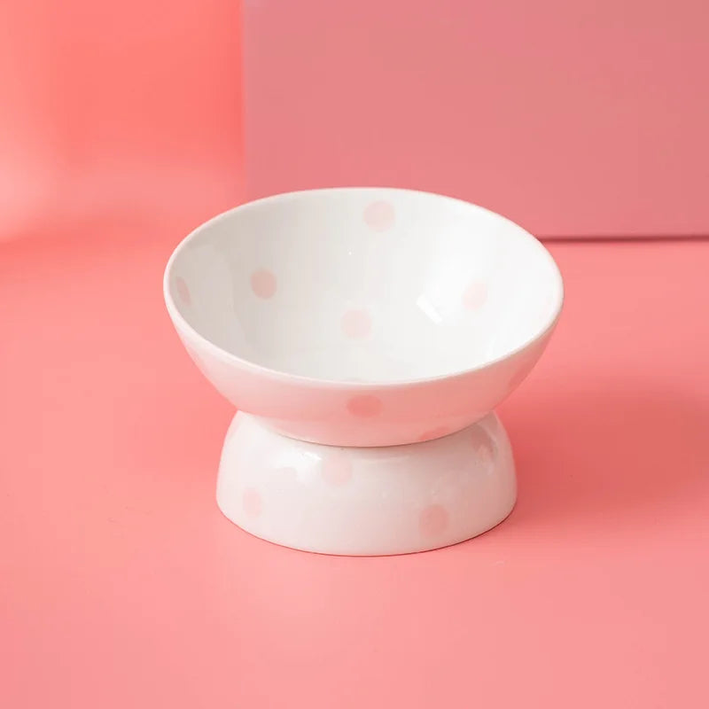 elevated ceramic pet bowl, view 5 - MRSLM