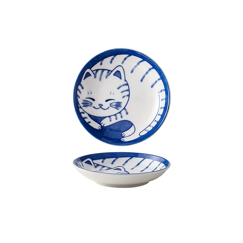 lucky cat ceramic dish, view 3 - MRSLM