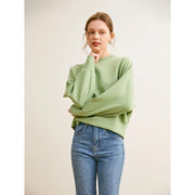 viscose blend O-neck sweatshirt, view 3 - MRSLM
