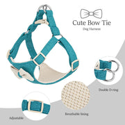 adjustable bowtie collar, leash and harness set, view 7 - MRSLM