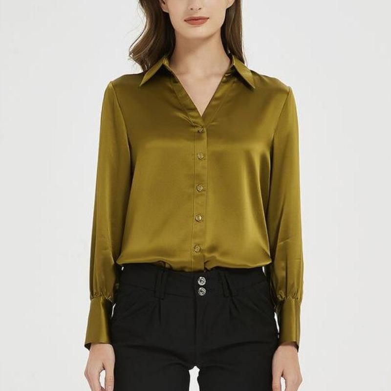 silk v-neck blouse - MRSLM