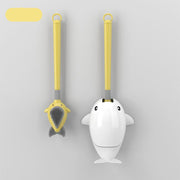 whale-themed silicone toilet brush with wall mount, view 5 - MRSLM