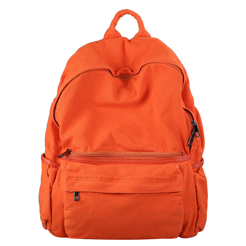 retro washed canvas backpack, view 6 - MRSLM
