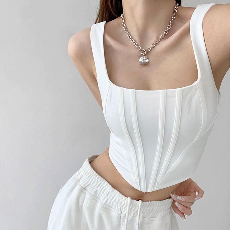square neck backless crop top, view 4 - MRSLM