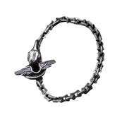 vintage raven head silver bracelet, view 3 - MRSLM