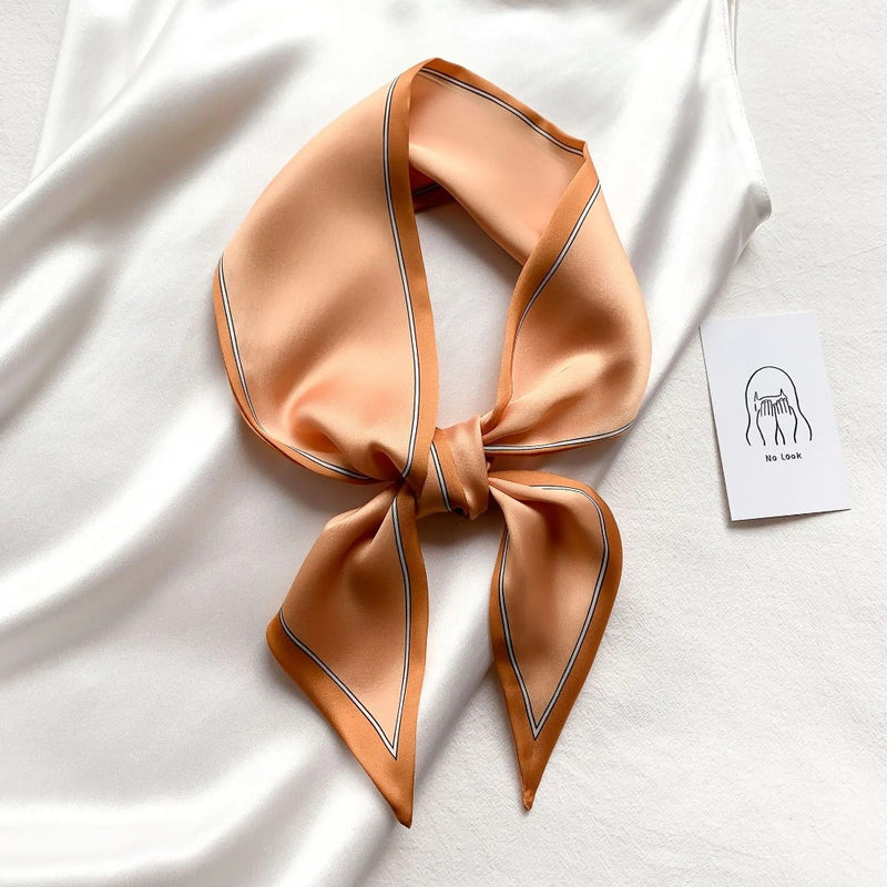 silk-feel narrow scarf, view 11 - MRSLM