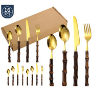 black bamboo dinnerware set, view 3 - MRSLM