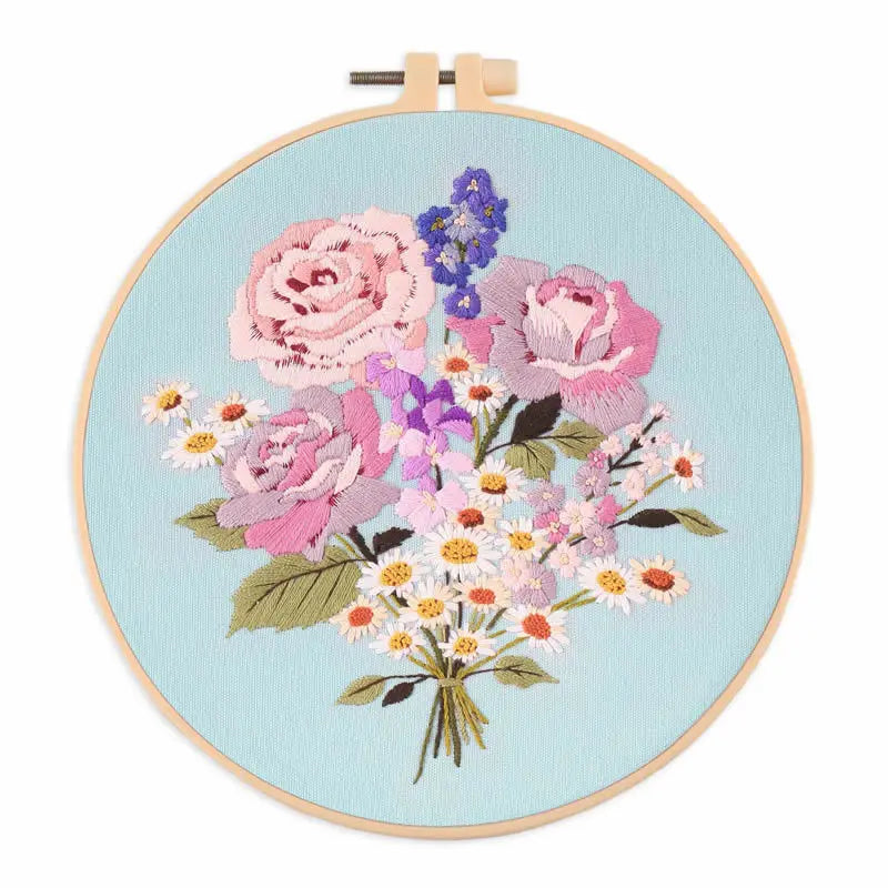 DIY floral embroidery kit for beginners, view 5 - MRSLM