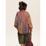 women's striped plaid blouse, view 4 - MRSLM