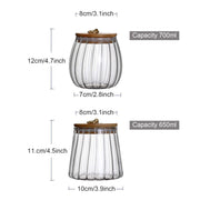 glass storage jars with bamboo lid, view 8 - MRSLM