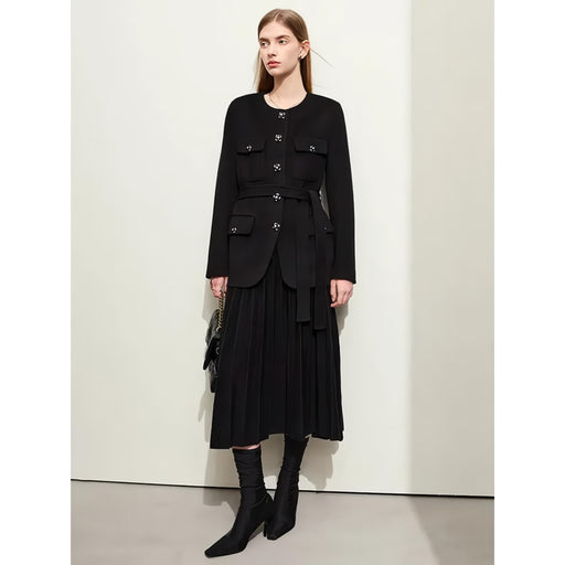 minimalist woolen coat for women, view 2 - MRSLM
