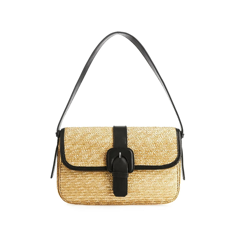 vintage woven straw bag, view 2 - MRSLM
