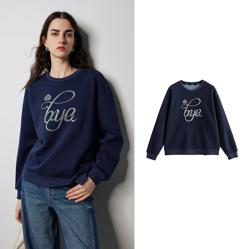 bead letter sweatshirt, view 2 - MRSLM