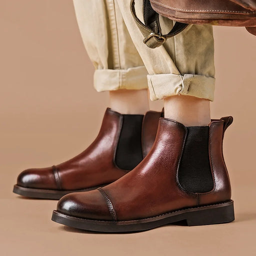 handmade vintage leather ankle boots - MRSLM