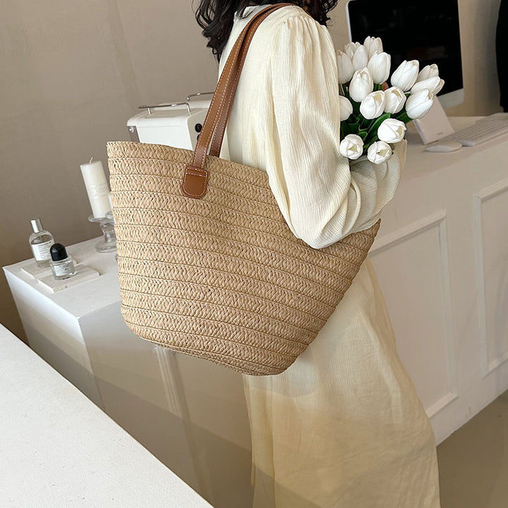 Bohemian Summer Straw Tote Bag