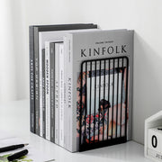 black and white iron bookends, view 13 - MRSLM