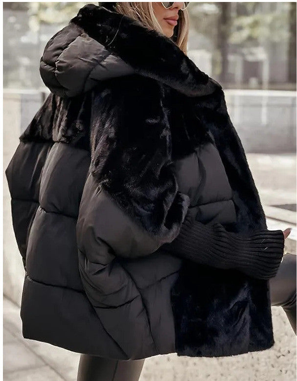 womens loose padded jacket coat, view 5 - MRSLM