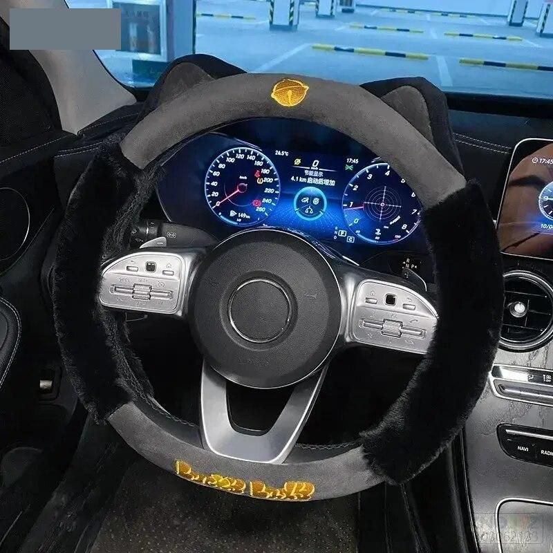 Colorful Plush Winter Steering Wheel Cover