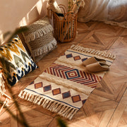 cotton linen tassel woven floor mat, view 4 - MRSLM