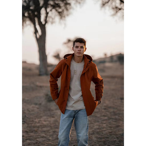 men's oversize windbreaker jacket with detachable hood, view 2 - MRSLM