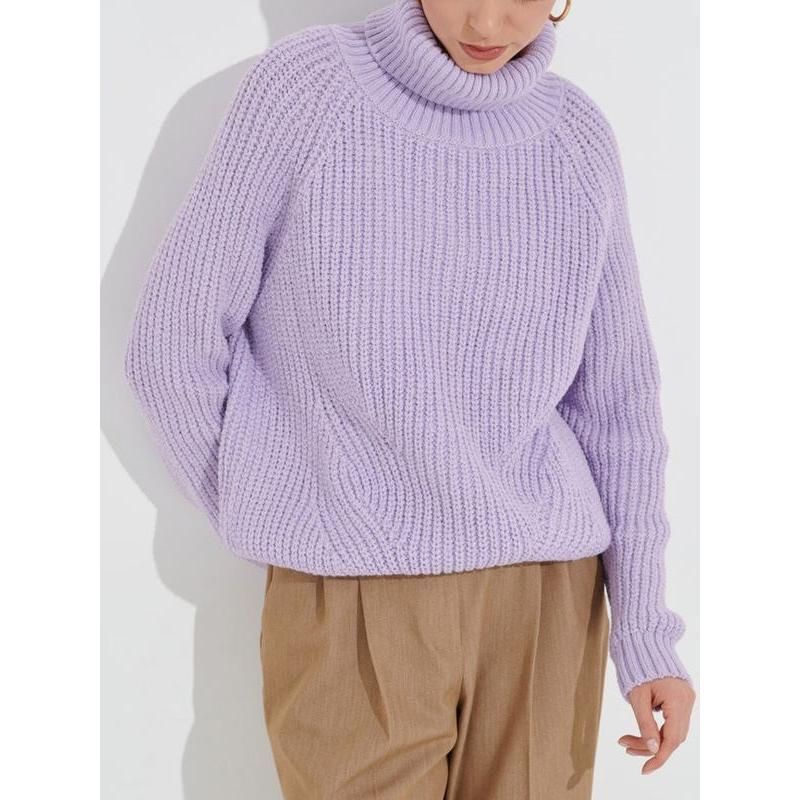 warm turtleneck sweater for women, view 4 - MRSLM