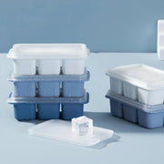 blue ice cube tray with removable lid, view 2 - MRSLM