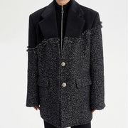 black tweed coat, view 2 - MRSLM