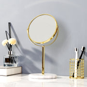 natural marble 360 rotating makeup vanity mirror, view 5 - MRSLM
