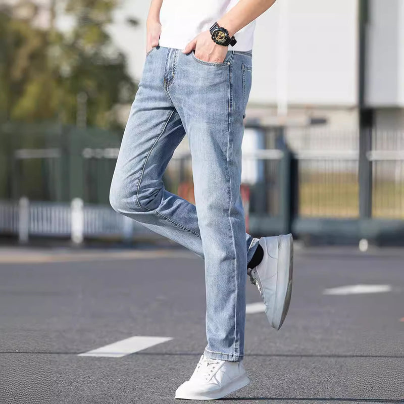 Men's summer thin straight jeans, view 2 - MRSLM