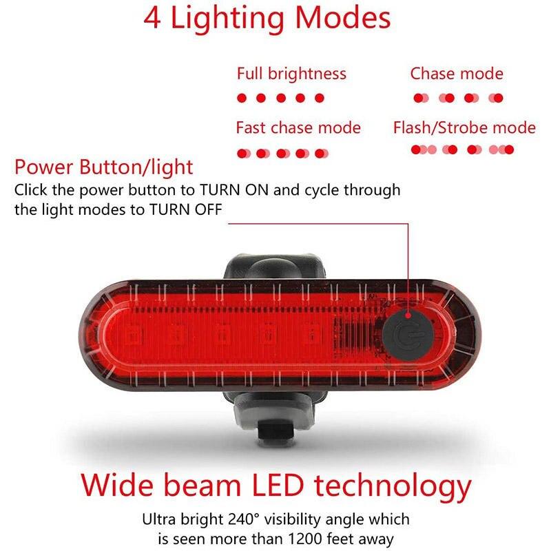 rechargeable LED bike tail light, view 7 - MRSLM