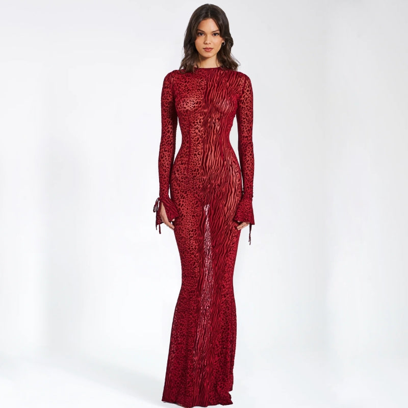 red striped backless maxi dress - MRSLM