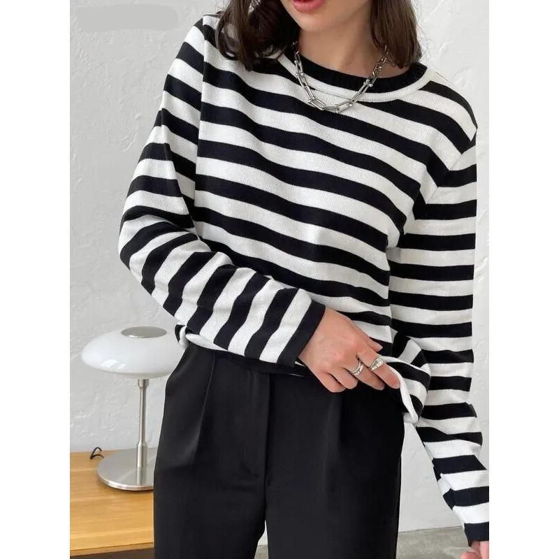 knitted stripe sweater, view 11 - MRSLM