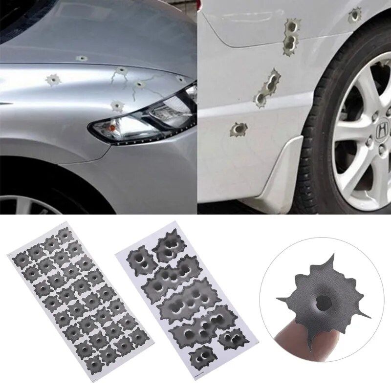 3D bullet hole and scratch car decals, view 5 - MRSLM