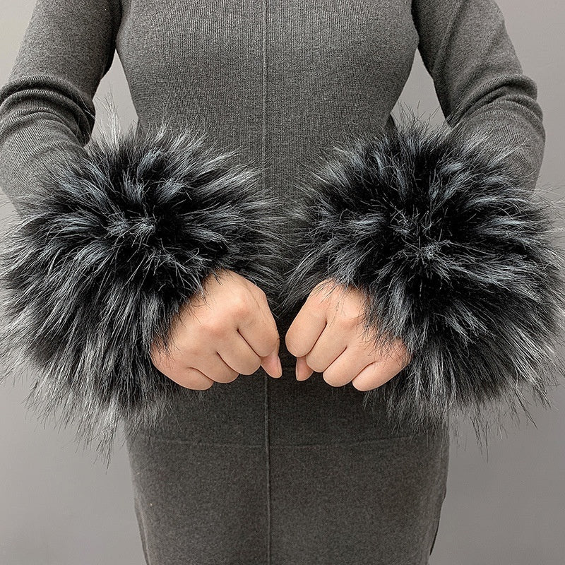 Imitation rabbit hair wrist covers, view 16 - MRSLM