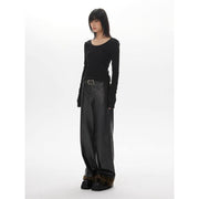 backless long sleeve slim top, view 7 - MRSLM