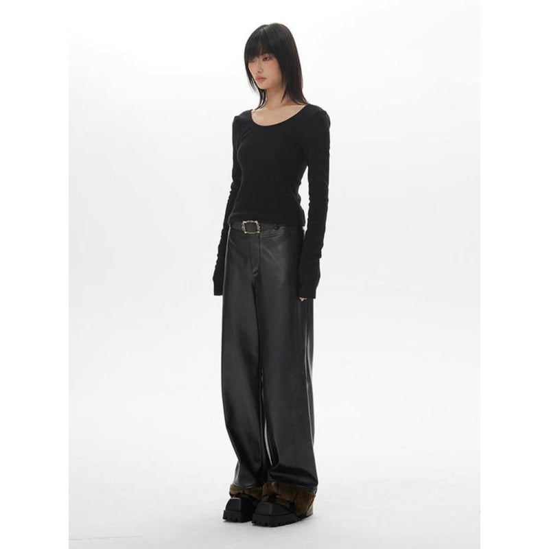 backless long sleeve slim top, view 7 - MRSLM