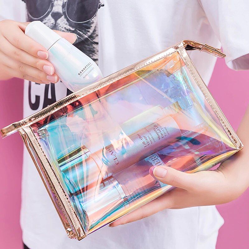 clear pvc cosmetic organizer bag, view 6 - MRSLM