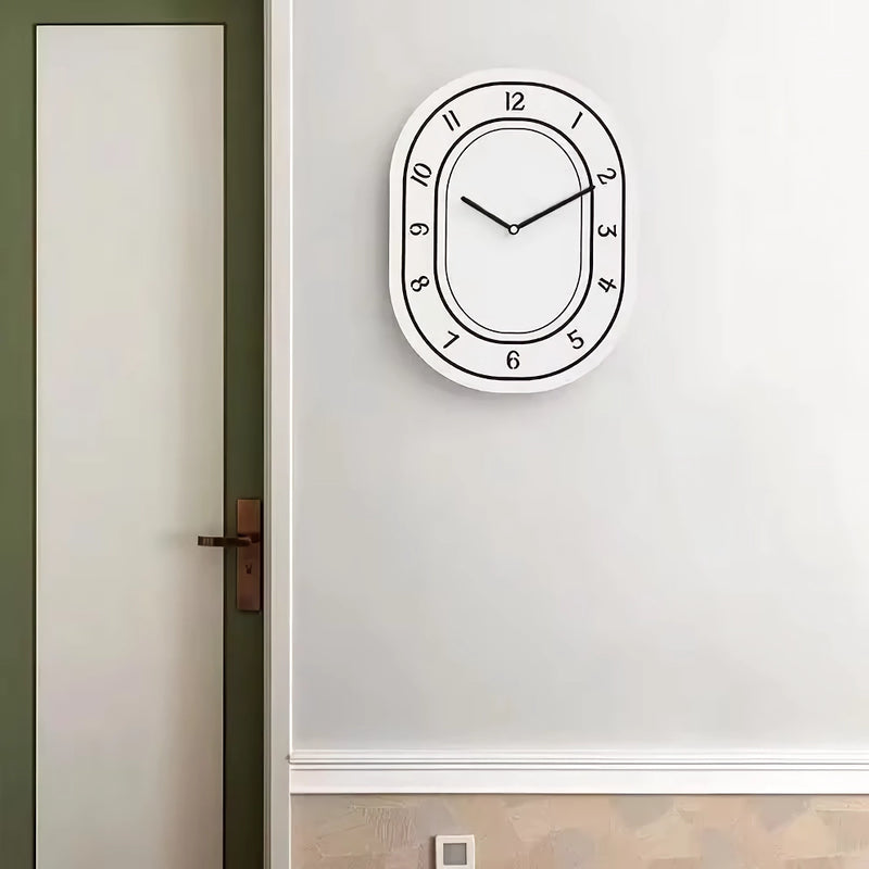 creative minimalist white wall clock, view 5 - MRSLM